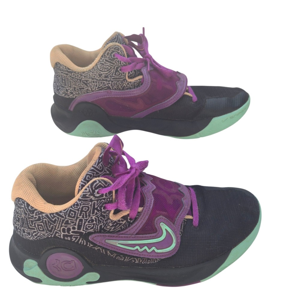Nike KD Trey 5 X Basketball Shoes Mens 10 Black Purple Mint DD9538-013